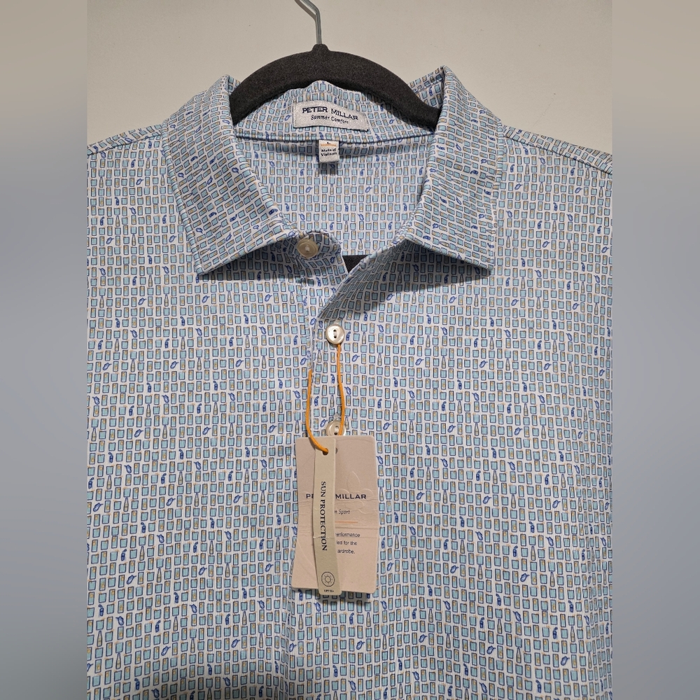 Peter Millar Crown Sport Ranch Water Print Summer Comfort Polo